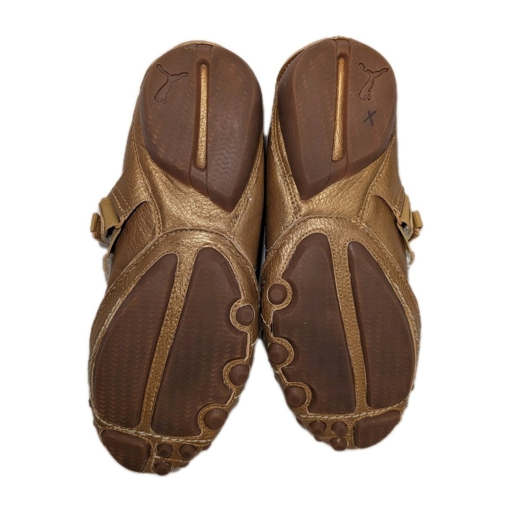Vintage Puma Amoko 2 Womens 9.5 Brown Croc Embossed Leather Driving Loafers - Picture 7 of 10
